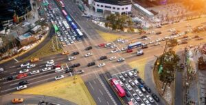 An overhead view of an intersection. What are the most dangerous intersections in Bothell?